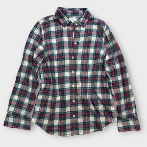 J.Crew Plaid‎ Long Sleeve Button Down Flannel Shirt Size Small Boyfriend Fit